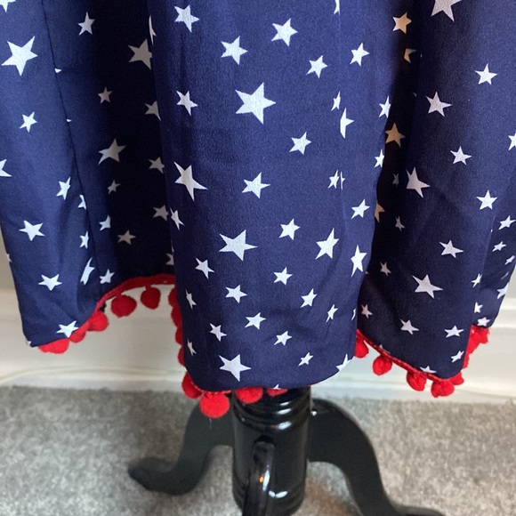 America & Beyond Women’s MIDI Dress Stars & Stripes Adjustable Straps sz L NWT - Picture 4 of 7